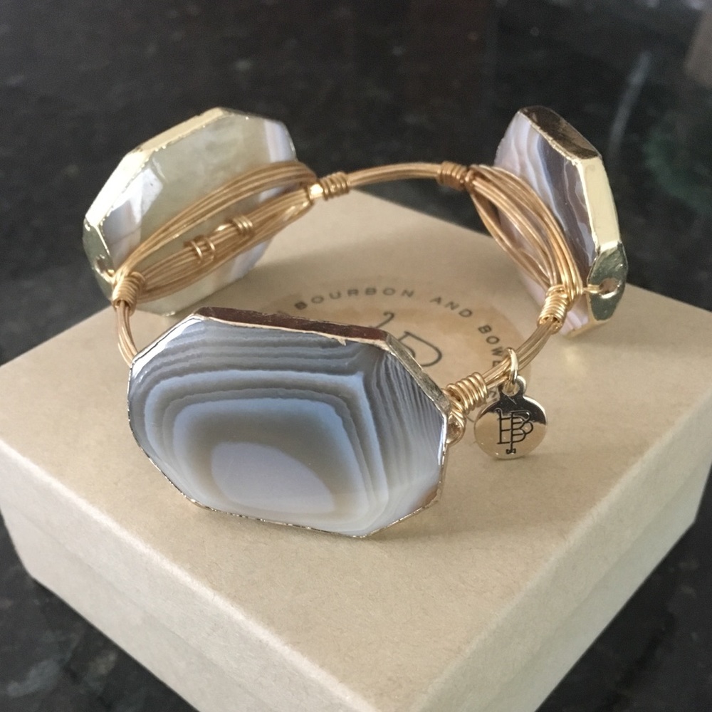 Bourbon and Boweties Bracelet in Tan & Gold NIB